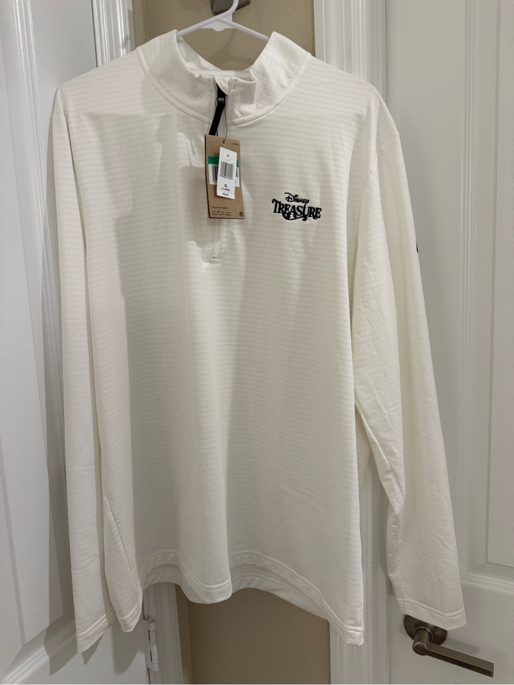 Nike White Long-Sleeve Quarter-Zip with Black Logo